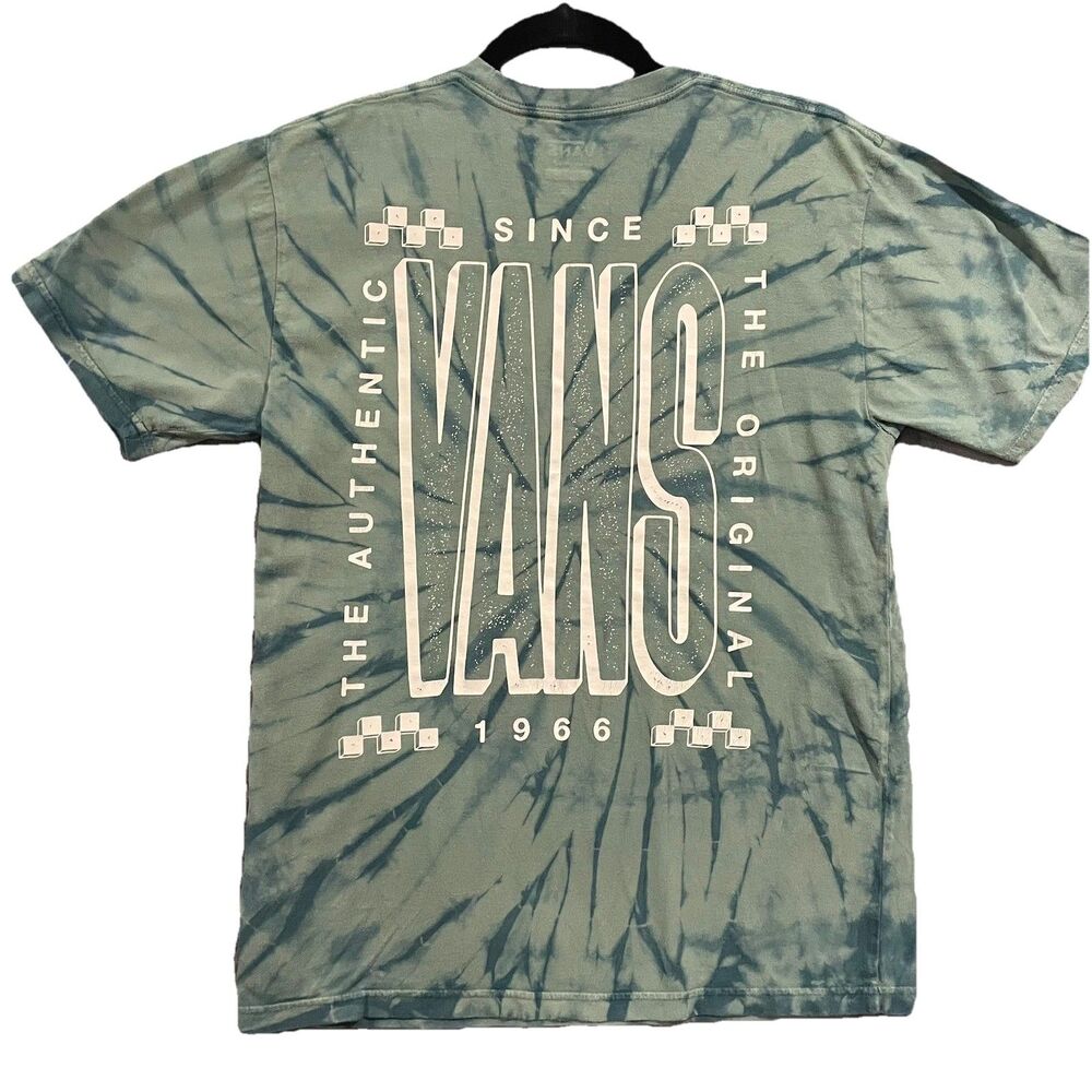 VANS Off The Wall Classic Graphic Tee Tye Dyed Green Small Cotton Short Sleeve S